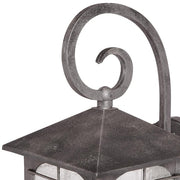 Brimfield 17.5 in. Aged Iron 3-Light Line Voltage Outdoor Wall Light Sconce with No Bulbs Included