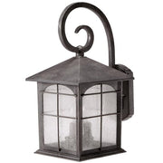 Brimfield 17.5 in. Aged Iron 3-Light Line Voltage Outdoor Wall Light Sconce with No Bulbs Included