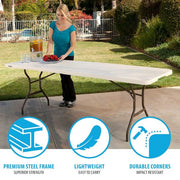 8 ft. Fold-in-Half Table Almond