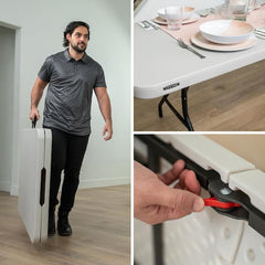 8 ft. Fold-in-Half Table Almond