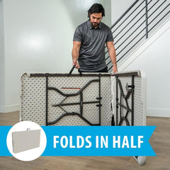 8 ft. Fold-in-Half Table Almond