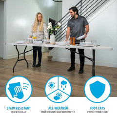 8 ft. Fold-in-Half Table Almond