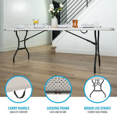 8 ft. Fold-in-Half Table Almond