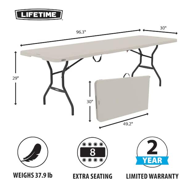 8 ft. Fold-in-Half Table Almond