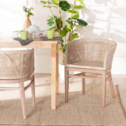 Papua Antique White Rattan Dining Chair