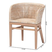 Papua Antique White Rattan Dining Chair