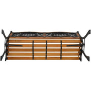 49.5 in. W 3-Person Cast Iron Outdoor Metal Patio Bench, Weatherproof Porch Path Chair