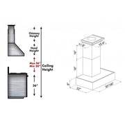 ZLINE 36" Remote Blower Wooden Wall Range Hood, 681M-RD-36