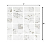 EpicClean Milton Arabescato Marble 12 in. x 12 in. Glazed Ceramic Mosaic Tile (1 sq. ft. / piece)