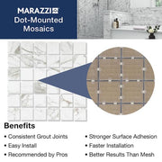 EpicClean Milton Arabescato Marble 12 in. x 12 in. Glazed Ceramic Mosaic Tile (1 sq. ft. / piece)