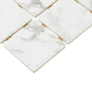EpicClean Milton Arabescato Marble 12 in. x 12 in. Glazed Ceramic Mosaic Tile (1 sq. ft. / piece)