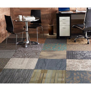 Versatile - Assorted - Multi-Colored Commercial/Residential 24 x 24 in. Peel and Stick Carpet Tile Square (40 sq. ft.)
