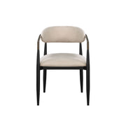 Set of 2 Beige and Black Armchair with Open Back