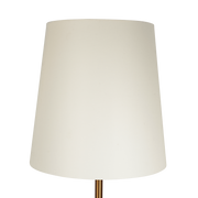 Celestial Modern Floor Lamp with Brass Accent Table and Large White Shade
