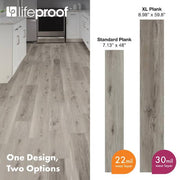 Banff Gray Hickory 22-MIL x 7.1 in. W x 48 in. L Click Lock Waterproof Luxury Vinyl Plank Flooring (19.05 sq. ft./case)