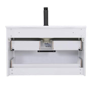 30 in. W x 18.1 in. D x 18.1 in. H Single Sink Bath Vanity in White with White Ceramic Top and Drain Faucet Set