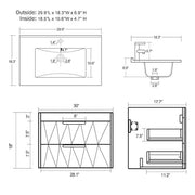 30 in. W x 18.1 in. D x 18.1 in. H Single Sink Bath Vanity in White with White Ceramic Top and Drain Faucet Set