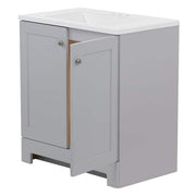 31 in. Single Sink Pearl Gray Bath Vanity with White Cultured Marble Top (Assembled)