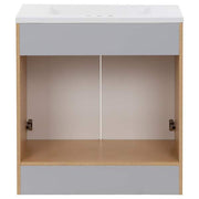 31 in. Single Sink Pearl Gray Bath Vanity with White Cultured Marble Top (Assembled)