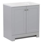 31 in. Single Sink Pearl Gray Bath Vanity with White Cultured Marble Top (Assembled)