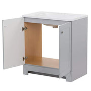 31 in. Single Sink Pearl Gray Bath Vanity with White Cultured Marble Top (Assembled)
