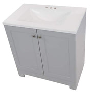 31 in. Single Sink Pearl Gray Bath Vanity with White Cultured Marble Top (Assembled)