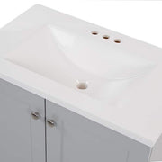 31 in. Single Sink Pearl Gray Bath Vanity with White Cultured Marble Top (Assembled)