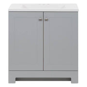 31 in. Single Sink Pearl Gray Bath Vanity with White Cultured Marble Top (Assembled)