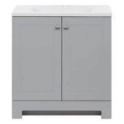 31 in. Single Sink Pearl Gray Bath Vanity with White Cultured Marble Top (Assembled)
