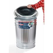 31 Gal. Galvanized Steel Round Metal Household Trash Can with Lid