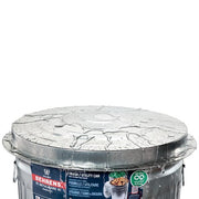 31 Gal. Galvanized Steel Round Metal Household Trash Can with Lid