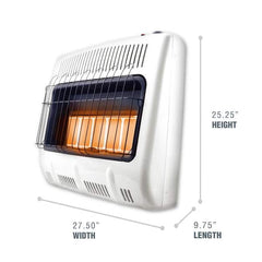 30,000 BTU Vent Free Radiant Natural Gas Indoor Space Heater