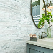Universal Bianco Classico 3 MIL x 12 in. L x 24 in. W Peel and Stick Water Resistant Vinyl Tile Flooring (30 sqft/case)