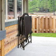 3-Piece Folding Wicker Outdoor Bistro Set
