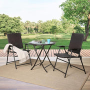3-Piece Folding Wicker Outdoor Bistro Set