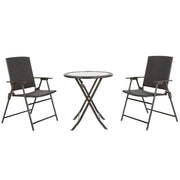 3-Piece Folding Wicker Outdoor Bistro Set