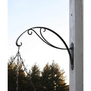 24 in. W Black Powder Coat Metal Curling Scroll Bracket for Large Baskets