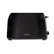 2 Slice Wide Slot Black Toaster, Reheat Defrost Function, 6 Browning Settings, Drop Down Crumb Tray