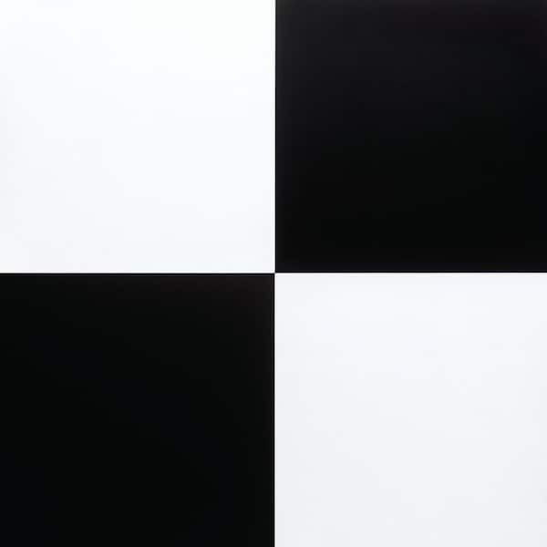 TrafficMaster Black White Resilient Vinyl Tile