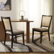 Margo Black/Beige 16.8 in. Rattan Dining Chair (Set of 2)