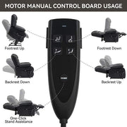 Black Genuine Leather Power Lift Recliner Chair Dual Motor Recliner with 8-Point Vibration Massage, Lumbar Heating