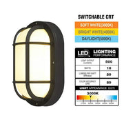8.3 in. Black Integrated LED Outdoor Bulkhead Light with CCT Adjustable White Light from 3000K, 4000K, 5000K