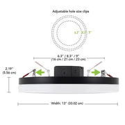 Flexinstall LED 12 in. Black Edge to Edge Lens Flush Mount Light Recessed Light for Home with 5CCT + DuoBright Dimming