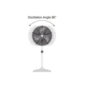 20 in. Oscillating Pedestal Fan with Adjustable Height in Black