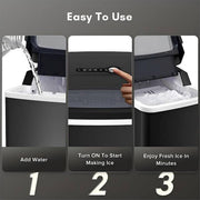 9.37 in. 26 lbs. Bullet Ice Clear Ice Countertop Ice Maker, 2 Ice Cube Sizes Available, Automatic Cleaning in Black