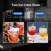 9.37 in. 26 lbs. Bullet Ice Clear Ice Countertop Ice Maker, 2 Ice Cube Sizes Available, Automatic Cleaning in Black