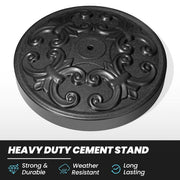 30 lbs. Round Cement Patio Umbrella Base in Black