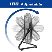 18 in. 3-Speed High Velocity Heavy Duty Metal Industrial Floor Fans Oscillating Quiet for Outdoor/Indoor, Black