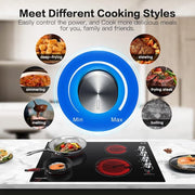 30 in. 4 Elements Radiant Electric Cooktop in Black with Knob Control