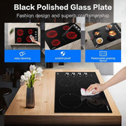 30 in. 4 Elements Radiant Electric Cooktop in Black with Knob Control